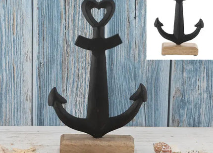 Großer Schwarzer Anker aus Aluminium, Mango-Stil, Höhe ca. 27 cm – Maritime Deko TK Gruppe® Grosshandel 