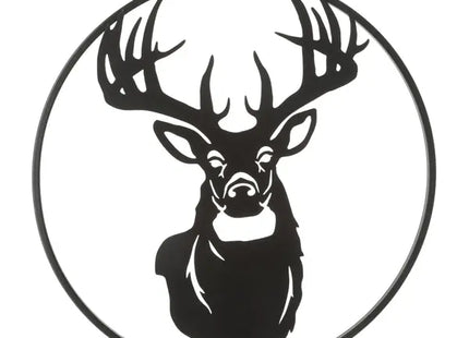 Großer Schwarzer Wandhänger Hirschkopf, Rund, 52 cm Durchmesser – Deko TK Gruppe® Grosshandel 