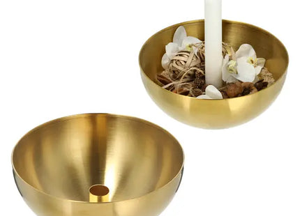 Großer Stabkerzenhalter Schale in Gold, ca. 20 cm Durchmesser - Elegantes Design TK Gruppe® Grosshandel 