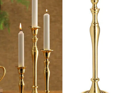 Großer Stabkerzenhalter in Gold - Elegantes Deko-Element, ca. 33cm Höhe TK Gruppe® Grosshandel 