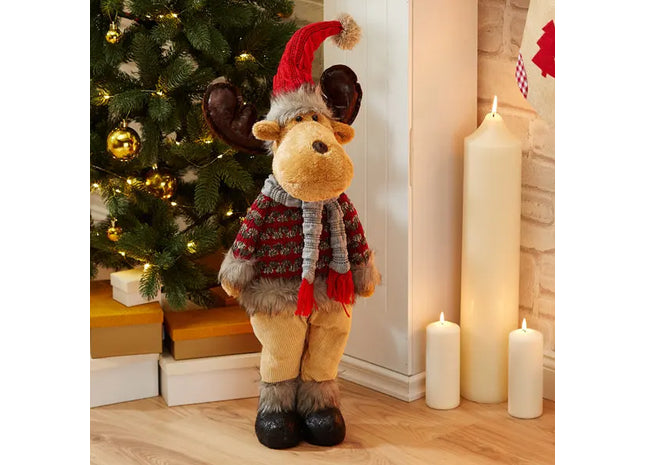 Großer Stehender Elch - Dekorativ und Lebensecht, 60cm Hoch TK Gruppe® Grosshandel 