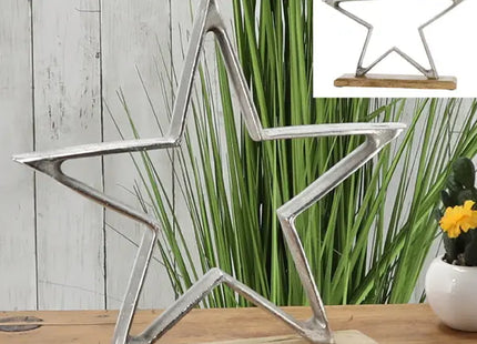 Großer Stern auf Fuß in Silber, Ca. 51cm Durchmesser - Auffälliges Dekoratives Herzstück! TK Gruppe® Grosshandel 