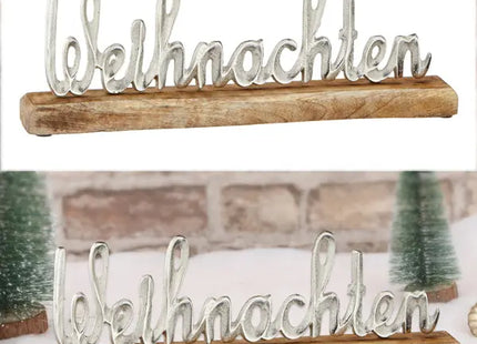 Großer Weihnachten-Schriftzug auf Standfuß – Festliche Deko, 13cm Höhe TK Gruppe® Grosshandel 