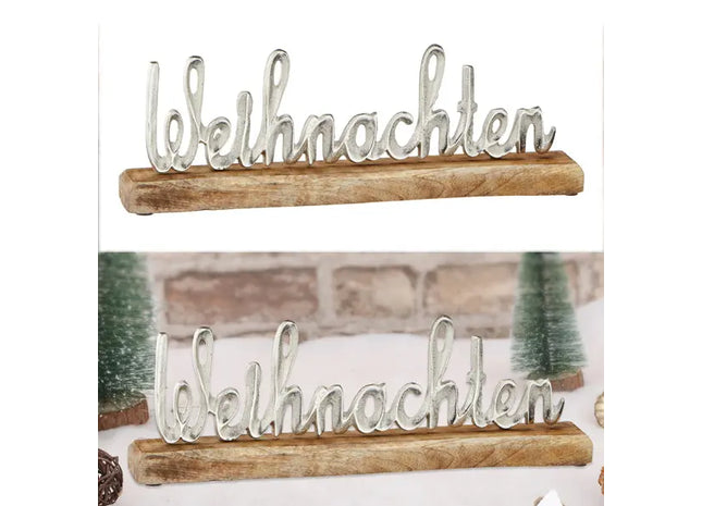 Großer Weihnachten-Schriftzug auf Standfuß – Festliche Deko, 13cm Höhe TK Gruppe® Grosshandel 