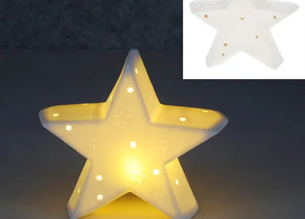 Großer Weißer LED-Stern - Leuchtende Dekoration, 18x20 cm TK Gruppe® Grosshandel 