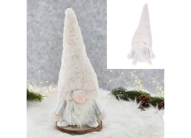 Großer Weißer Wichtel, 39cmH - Dekorative Figur für Garten oder Innenbereich TK Gruppe® Grosshandel 