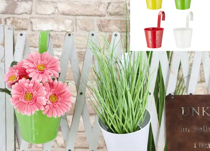 Großer Zink-Blumenübertopf Springflower, 4er-Set - Durchmesser 16cm TK Gruppe® Grosshandel 