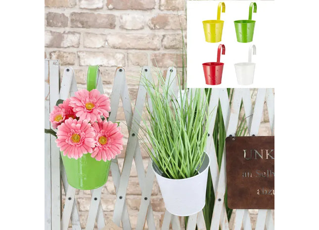 Großer Zink-Blumenübertopf Springflower, 4er-Set - Durchmesser 16cm TK Gruppe® Grosshandel 