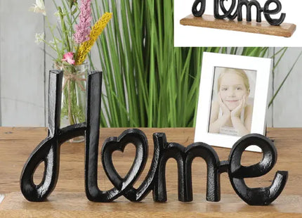 Großer 'Home' Schriftzug auf Ständer, Dekoratives Wohnaccessoire, 30 cm Breit TK Gruppe® Grosshandel 