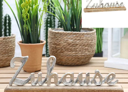 Großer 'Zuhause' Schriftzug auf Standfuß – Gemütliche Deko, 13cm Höhe TK Gruppe® Grosshandel 