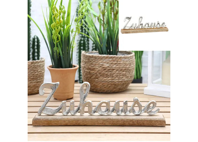 Großer 'Zuhause' Schriftzug auf Standfuß – Gemütliche Deko, 13cm Höhe TK Gruppe® Grosshandel 
