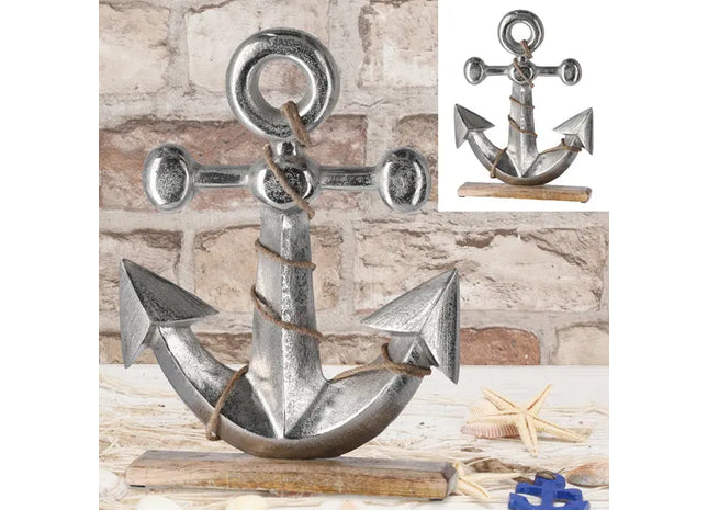 Großer dekorativer Anker auf Standfuß, ca. 43cm hoch – Maritime Dekoration für Zuhause TK Gruppe® Grosshandel 