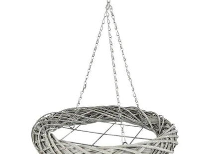 Großer grauer Weidenkranz zum Hängen oder Stellen, ca. 45cm Durchmesser - Rustikaler Dekor TK Gruppe® Grosshandel 