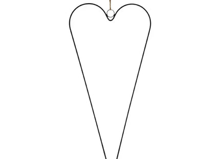 Großer schwarzer Herz-Hänger an Juteband - Rustikale Wanddeko, ca. 22x50cm TK Gruppe® Grosshandel 