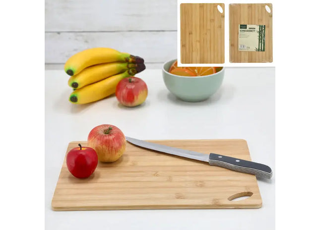 Großes Bambus Schneidebrett, ca. 35x25x0,8cm - Nachhaltiges Küchenutensil für präzises Schneiden TK Gruppe® Grosshandel 