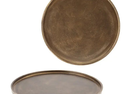 Großes Deko-Tablett in Gold, Durchmesser ca. 39cm - Elegantes Wohnaccessoire TK Gruppe® Grosshandel 