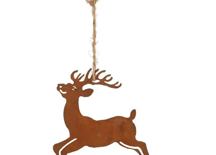 Großes Hänge-Rentier mit Juteband, ca. 12x12 cm - Weihnachtsschmuck TK Gruppe® Grosshandel 