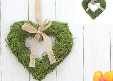 Großes Hängeherz aus Moos, 31cm - Natürliche Wanddekoration TK Gruppe® Grosshandel 