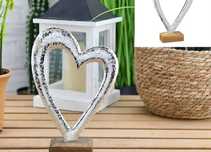 Großes Herz auf Standfuß, 25cm Hoch - Elegante Raumdekoration TK Gruppe® Grosshandel 