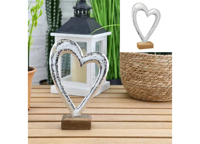 Großes Herz auf Standfuß, 25cm Hoch - Elegante Raumdekoration TK Gruppe® Grosshandel 