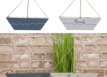 Großes Holz Segelboot Deko, 2er-Set, Maritimes Design, 25 cm TK Gruppe® Grosshandel 