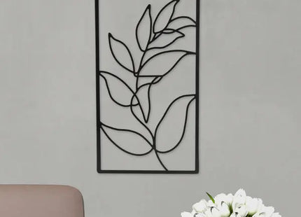 Großes Metallbild mit Blattmotiven, Wanddekoration, ca. 30x60 cm TK Gruppe® Grosshandel 