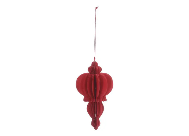 Großes Rotes Honeycomb Hänger-Ornament, Höhe 15cm TK Gruppe® Grosshandel 