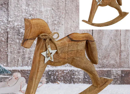 Großes Schaukelpferd aus Holz, Klassisches Design, 27cm Höhe TK Gruppe® Grosshandel 