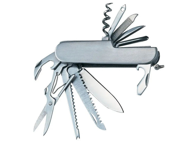 Großes Steel Taschenmesser in Silber – Vielseitiges Klappmesser TK Gruppe® Grosshandel 