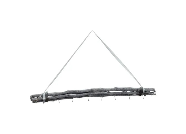 Großes Wanddekor-Set in Grau mit 8 Haken, Ca. 80 cm - Stilvolle Aufhängelösung TK Gruppe® Grosshandel 