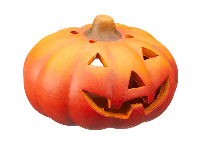 Großes, breites Kürbis-Windlicht, Durchmesser 10,5 cm - Herbstdeko TK Gruppe® Grosshandel 