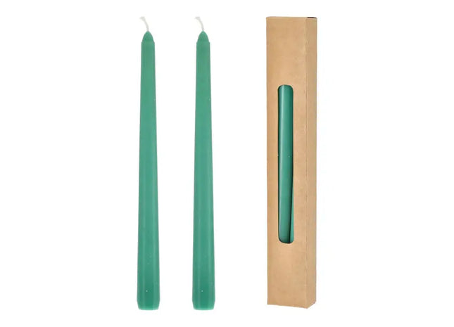 Grüne Stabkerzen im 2er Set, 25 cm Höhe – Elegantes Kerzendesign TK Gruppe® Grosshandel 