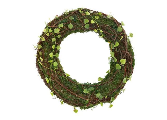 Grüner Deko-Mooskranz, Durchmesser ca. 30cm - Natürliche Wand- und Tischdeko TK Gruppe® Grosshandel 