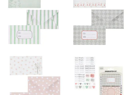 Grußkarten Set mit Stickern - Personalisierbare Karten, DIY Papeterie, Set für alle Anlässe TK Gruppe® Grosshandel 
