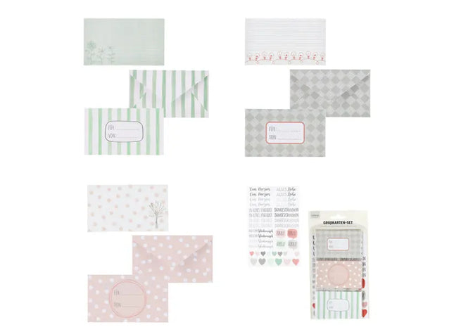Grußkarten Set mit Stickern - Personalisierbare Karten, DIY Papeterie, Set für alle Anlässe TK Gruppe® Grosshandel 