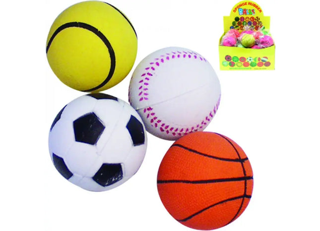 Gummibälle 6,3 cm Durchmesser im Verkaufsdisplay TK Gruppe® Grosshandel 