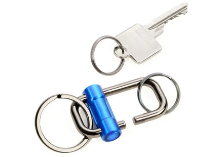 Troika 2-WAY KEY Schlüsselanhänger - Blau/Gunmetal-Ton TK Gruppe® Grosshandel 