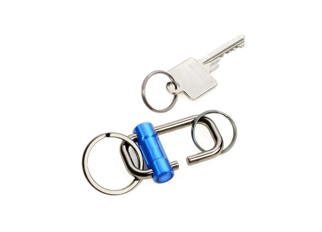 Troika 2-WAY KEY Schlüsselanhänger - Blau/Gunmetal-Ton TK Gruppe® Grosshandel 