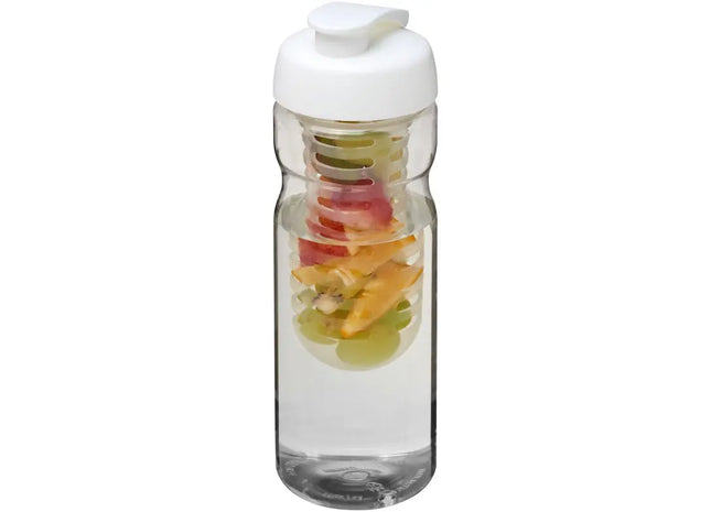 H2O Active Base 650 ml mit Infusor, Transparent-Weiß, Sportflasche TK Gruppe® Grosshandel 