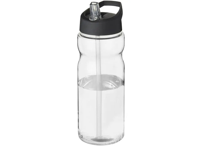 H2O Active Base Sportflasche, Transparent-Schwarz, 650 ml mit Ausgussdeckel TK Gruppe® Grosshandel 