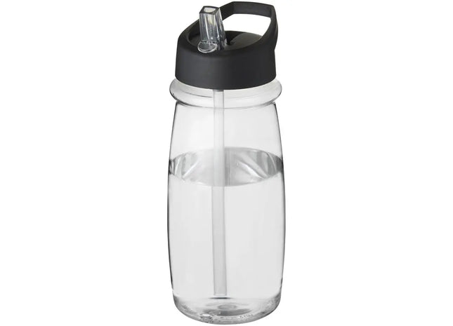 H2O Active Pulse 600 ml, Transparent-Schwarz, Sportflasche mit Ausgussdeckel TK Gruppe® Grosshandel 