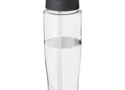 H2O Active Tempo 700 ml, Transparent-Schwarz, Sportflasche mit Ausgussdeckel TK Gruppe® Grosshandel 