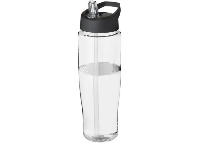 H2O Active Tempo 700 ml, Transparent-Schwarz, Sportflasche mit Ausgussdeckel TK Gruppe® Grosshandel 