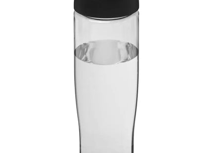 H2O Active Tempo 700 ml, Transparent-Schwarz, Sportflasche mit Klappdeckel TK Gruppe® Grosshandel 