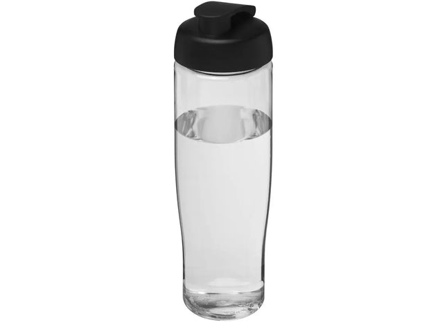 H2O Active Tempo 700 ml, Transparent-Schwarz, Sportflasche mit Klappdeckel TK Gruppe® Grosshandel 