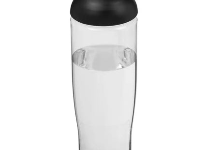 H2O Active Tempo Sportflasche 700 ml, Transparent-Schwarz mit Stülpdeckel TK Gruppe® Grosshandel 