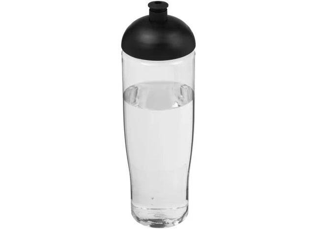 H2O Active Tempo Sportflasche 700 ml, Transparent-Schwarz mit Stülpdeckel TK Gruppe® Grosshandel 
