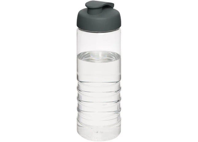 H2O Active Treble 750 ml, Transparent-Grau, Sportflasche mit Klappdeckel TK Gruppe® Grosshandel 