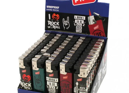 HARD ROCK Turbo Feuerzeug mit Schiebedeckel, 5 Rock-Designs TK Gruppe® Grosshandel 