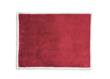 HEIDEN Wendbare Fleecedecke mit Satinband und personalisierter Karte - Elegante burgunder Decke TK Gruppe® Grosshandel 